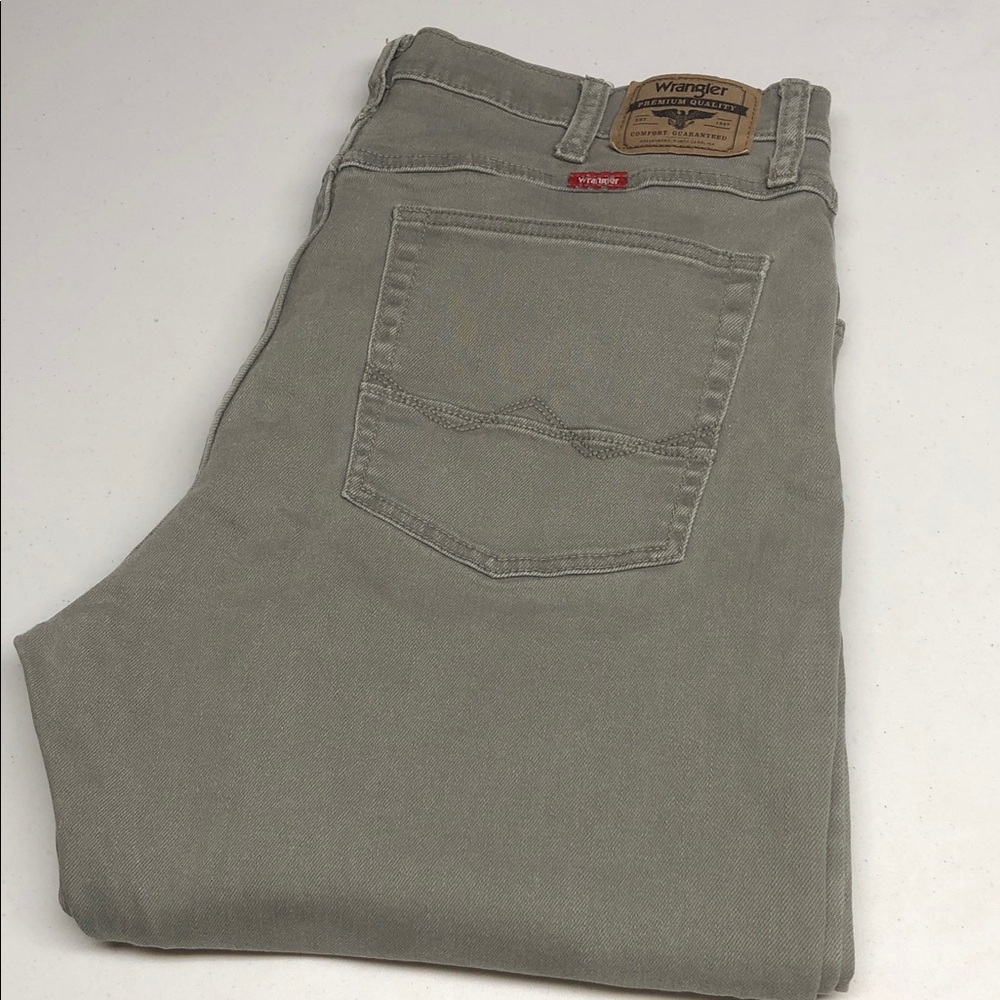 MENS WRANGLER GRAY STRAIGHT FIT JEANS 36x30 ⭐️
